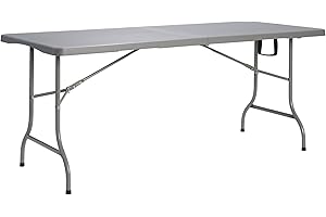 Solycarpa Mesa Plegable Tipo Maleta de 180cm x 76cm en Plástico Resistente - Portátil, Fácil de Almacenar, Ideal para Eventos, Picnics y Oficina