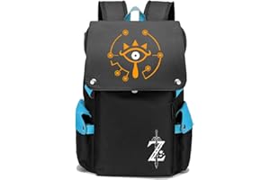 WANHONGYUE The Legend of Zelda Gioco Cosplay Borsa da Scuola Backpack Rucksack Studenti Zaino per Laptop da 15,6 Pollici Luminoso Blu / 3
