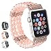 Produktbild WEKIN Für Apple Watch 3/2/1 Armbänder Ersatzband, Fashion Holiday Geschenk Perlen Armband, Coole Geburtstag Hochzeit Weihnachten Neujahr Geschenk für Mädchen, Apple Watch Serie 38mm / 42mm