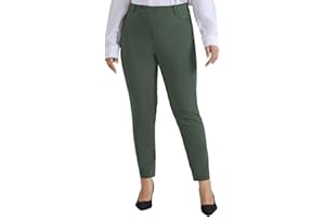 Hanna Nikole Pantalones casuales de mujer de talla grande pantalones elásticos ajustados de cintura alta pantalones de negocios