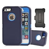 iphone 4s t mobile unlock 100% Marke neu. iPhone 5S Fall, harsel Defender Series Heavy Duty Tough Rugged High Impact Armor Hybrid Military mit Gürtelclip Integrierter Displayschutzfolie Schutzhülle für Apple iPhone 4S/4G, Dunkelblau