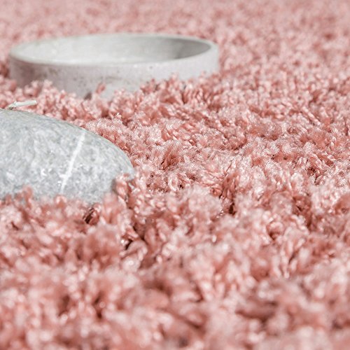 Shaggy Teppich Hochflor Langflor Hochwertig Hohe Fadendichte Uni Pastell Pink, Grösse:160×220 cm - 3