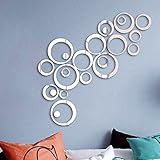 24Pcs Pegatinas Decorativas Pared Baño Espejos Adhesivos Acrílico Decoración Salón Hogar...