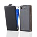 Produktbild Cadorabo Hülle für Sony Xperia Z3 Compact Hülle in KAVIAR Schwarz Handyhülle aus Glattem Kunstleder im Flip Design Case Cover Schutzhülle Etui Tasche Kaviar-Schwarz