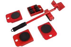 OUKEYI Furniture Lifter Mover Tool Set and 4 pcs 3.9"x3.15" Furniture Slides Kit, Furniture Move Roller Tools, 360 Degree Rotatable Pads, Suitable for Sofas, and Refrigerators
