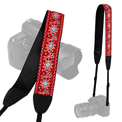 LYNCA LT-01K bandouli  re sangle de cou sangle d   paule amovible Jacquard au style r  tro pour tous les appareils photo dslr Canon Nikon Sony Olympus Pentax etc