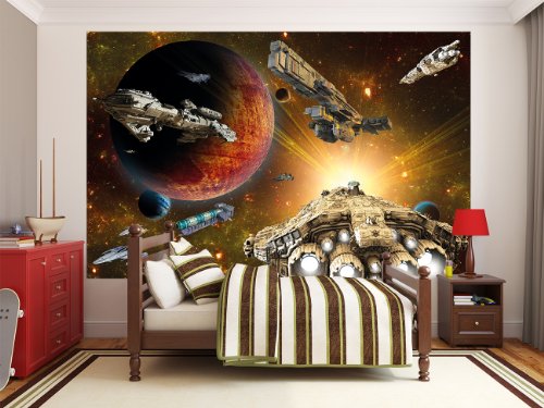 Poster Galaxy Adventure Wandbild Dekoration Raumfahrt-Mission space-shuttle science-fiction Raumschiff Weltraum All Stern | Wandposter Fotoposter Wanddeko Wandgestaltung by GREAT ART (140 x 100 cm) - 3