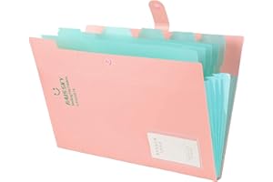 HAISSKY Porte-documents avec porte-cartes de visite 6 poches format A4, 300 feuilles grande capacité, porte-documents, organiseur pour l'école et le bureau