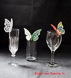 ElecMotive 50Tlg Schmetterling Tischkärtchen Wandsticker Namenskärtchen Platzkarte Namensschild für Hochzeiten Feste Partys (Weiß) - 2