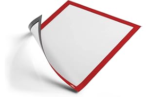 Durable 486903 Sachet de 5 Cadres d'Affichage Magnétiques A4 Rouge