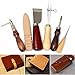 Produktbild Anddod 6pcs Wood Handle Leather Craft Tool Kit Leather Hand Sewing Tool Punch Cutter DIY Set