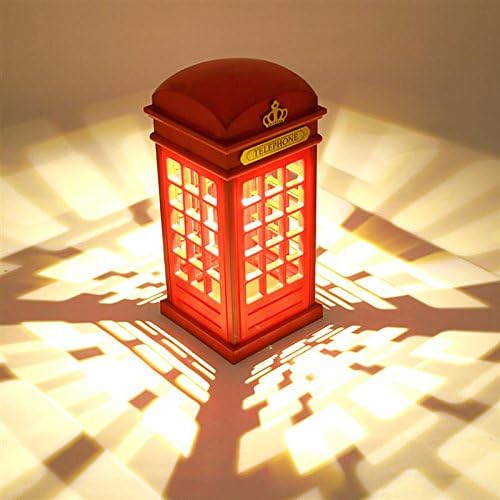 Luz de la cabina telefónica Vintage Diseñado USB de carga LED Lámpara de la noche Sensor táctil Mesa de escritorio Luz para al lado de los estudiantes del dormitorio Iluminación del dormitorio Bar de