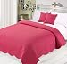 Produktbild Dreamscene Tagesdecke Tröster Luxuriös gesteppt Kissen-Set, Polyester, Raspberry, 3-teilig