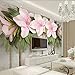 Produktbild Xbwy 3D Wallpaper Stereo Relief Rosa Blumen Blätter Ziegel Wandbilder Schlafzimmer Wohnzimmer Tv Sofa Hintergrund Wandgemälde Home Decor-280X200Cm