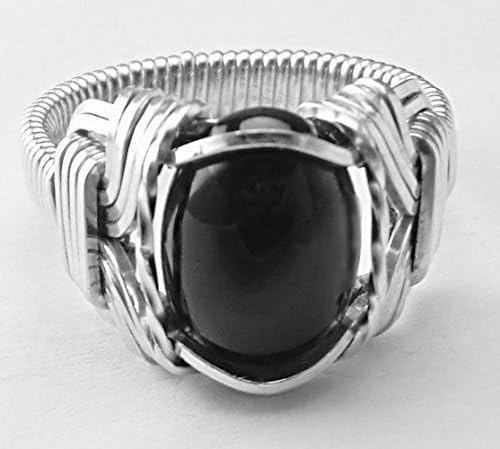 Black Onyx Unisex 14 mm Mini Gemstone Ring