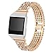 Produktbild autumnfall für Fitbit Ionic Band, 2018 New Style Kristall Legierung Ersatz Strap Atmungsaktiv Accessory Armband für Fitbit Ionic Smart Watch Fitbit Ionic Rose Gold