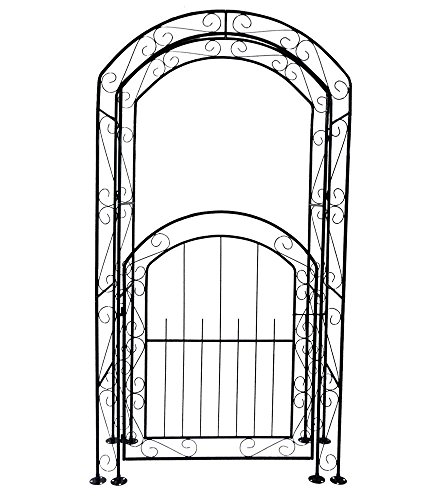 Gartentür mit Rankhilfe, Gartenprotal mit Rosenbogen - 2