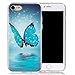 Produktbild iPhone 7 Hülle Tiere Muster Beidseitig,Neu Tasche ISENPENK Für 4,7-Zoll Apple iPhone 7 Hülle Silikon vorne und hinten Ultra Slim Back Cover Schutzhülle Wasserdicht Stoßfest Soft TPU Handyhülle Case[Blau Butterfly Schmetterling] Glanz nachts