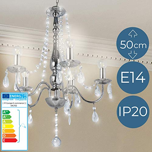 jago Lampadario cristallo chandelier soffitto di cristallo con 5 luci classe A++ fino E