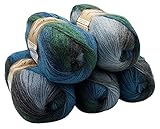 550 metros por ovillo, total 2750 metros