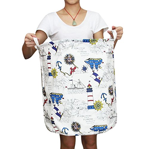 Wäschekorb,Faltbarer Baumwolle Wäschesammler Wäschetruhe Wäschesack Wäschesack Wäschebeutel Canvas Laundry - 4