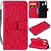 Produktbild Hancda Hülle für Samsung Galaxy M20, Leder Hülle Flip Case Handytasche Handyhüllen Lederhülle Tasche Dünn Silikon Case Magnet Cover für Samsung Galaxy M20,Blumen Rot