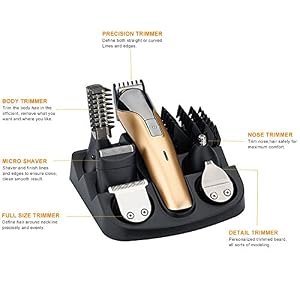 xincare All in One Rechargeable Electric Hair Grooming Kit,Nose Ear Body Trimmer Beard Mustache Shaver Designer Hair… - Image 5