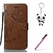 Produktbild Huawei Nova 2 Hülle Braun 3D Mariposa Gras PU Leder Wallet Handytasche Flip Etui Schutz Tasche mit Integrierten Card Kartensteckplätzen und Ständer Funktion Für Huawei Nova 2 + Zwei Geschenk