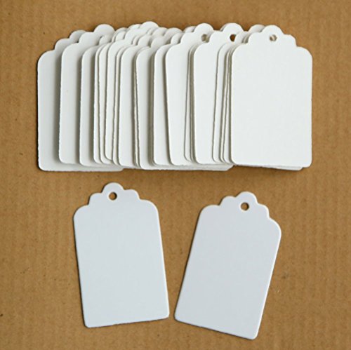 Papieranhänger StillCool 100 x 9 *4.5 cm, Kraftpapier Geschenkanhänger für Hochzeit Geburtstag Geschenke, Gepäck, blanko weiß Preisetiketten Preisschild Schilder Anhänger Kofferanhänger DIY Deko - 2