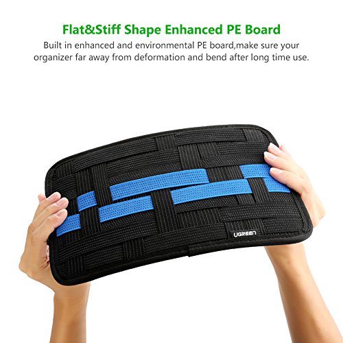 Organizer Tasche UGREEN Tragbare elektronische Organisationssystem 300*210mm Reise Organizer Tasche für Zubehörteile wie Kabel Kopfhoerer Akku WFI Remote, 8″ Zoll Tablet, iPad mini und mehr - 2