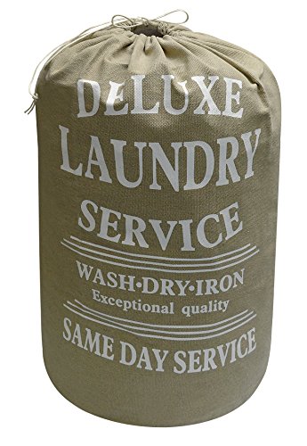 Preisvergleich Produktbild REAL HOME Innovations Heavy Duty Large Canvas Wäschesack, Khaki