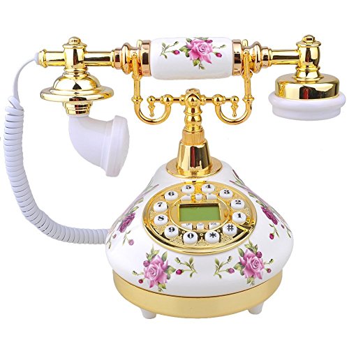 Zimo® Teléfono analógico de diseño retro vintage, nostalgia, teléfono para decoración interior.