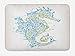 Produktbild ERCGY Animal Bath Mat, Greek Culture Art Textured Ancient Seahorse Idol Spiritual Life Cycle Artwork, Plush Bathroom Decor Mat with Non Slip Backing, 23.6 W X 15.7W Inches, Pale Blue Green