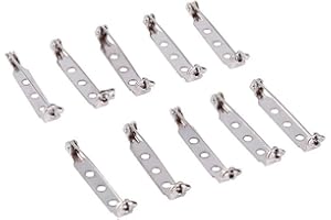 ESTINK Barres Fermoir de Sécurité, 50 Pièces Épingle de Badge Épingle à Nourrice Fermoir de Broche avec 3 Trous Fermoirs à Epingles Secure Retour pour Bijoux et Travaux Manuels (32mm)