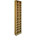 WATSONS BLOCK - Tall Sleek 360 CD / 160 DVD Media Storage Tower Shelves - Oak