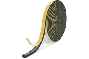 RELAWI Taśma uszczelniająca, samoprzylepna, do drzwi i okien, samoprzylepna, idealna do starych drzwi budowlanych, drzwi wejściowych, okien – taśma uszczelniająca z gumy piankowej EPDM – wodoszczelna (12 x 6 mm, 5 metrów)