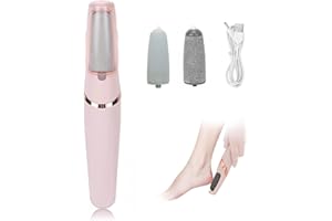 DAILINK Eliminador de Callos Eléctrico para Pies con 2 cabezales de Rodillo Extraíbles, lima de pie de Luz LED de 2 Velocidades, Amoladora de Pies Recargable, Herramienta de Pedicura para Piel Seca/Muerta