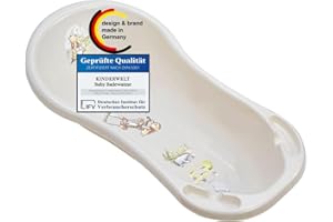 KINDERWELT Baby Vasca da Bagno XXL 100 cm con Tappo Disney Winnie Pooh Perl Bianco Babywanne