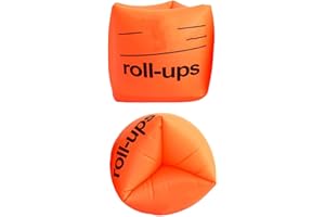 Namvo 2Pcs Roll-up Arm Bands, Floating Inflatable Arm Bands Inflatable Swimming Armbands Pool Floats Extra Safety Roll Up Sleeves for Adult Learning Swimming Orange