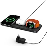 Belkin Caricabatteria wireless 3 in 1 con MagSafe, tappetino di ricarica rapida MFi, caricatore wireless per iPhone 15, 14, 1