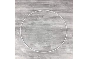 RINTALEN Lealoo Grand Cercle métallique Blanc diam. 45 cm pour Abat-Jour, Anneau epoxy Blanc Attrape rêves