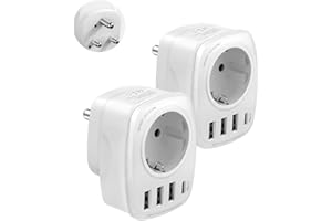 VINTAR 2PC Deutschland nach Südafrika Adapter, Reiseadapter Typ M mit 3 USB und 1USBC, Steckdosenadapter für Südafrika Namibia, Lesotho, Mosambik