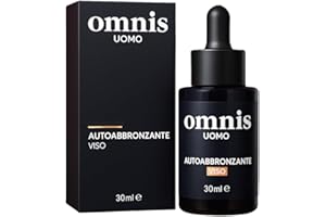 Gocce Autoabbronzanti Omnis Uomo 30 ml, siero abbronzante, Abbronzatura naturale senza sole con DHA + Eritrulosio, Aloe Vera e Acido Ialuronico, Durata 3‑4 giorni, Made in Italy