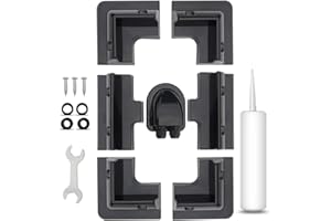 POWOXI Solar Panel Brackets Black ABS Solar Panel Mounting Brackets 7 Drill-Free Corner Bracket Support Kit for Wood Frame RV Boat Campers Caravans Hood (Corner Bracket,Side Bracket,Cable Entry Gland)