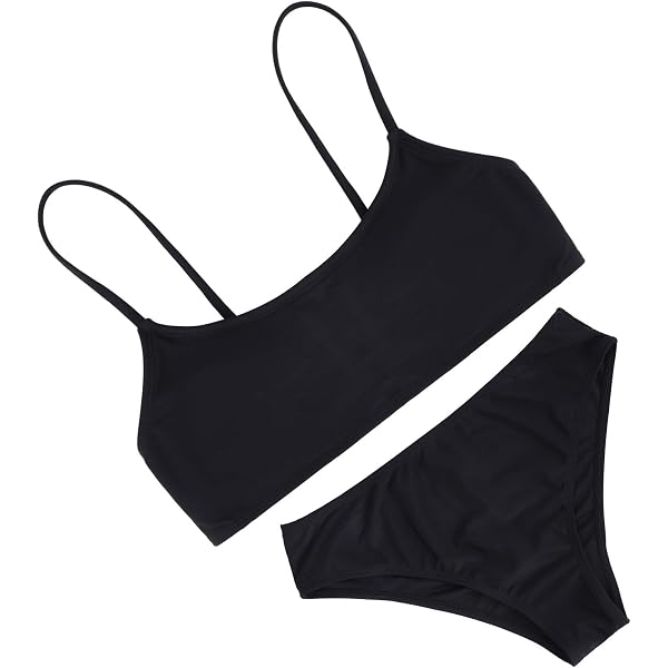 Maillot De Bain Deux Pièces Fille - Brassière Et Culotte Classique - Vert Clair Uni - Taille 14 Ans - 7