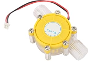 AYNEFY 12V DC Générateur de Turbine à Eau Micro-Hydro Hydraulique, Mini Générateur D'énergie Hydraulique Pompe de Débit d'eau Turbine Chargeur D'eau Hydraulique à Faible Bruit (F50 12V jaune transparent)