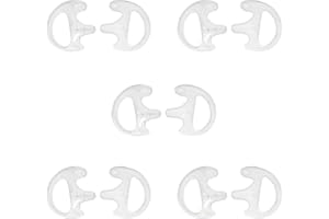 HYSHIKRA Lot de 5 Paires de Bouchons d'oreille de Rechange Souples pour Talkie-walkie (Medium, White)