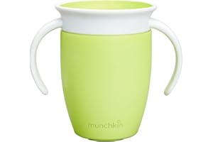 Munchkin Kubek Miracle 360, do Ćwiczenia dla Niemowląt, bez BPA, z Uchwytami, Kubek Niekapek, Można Myć w Zmywarce, Szczelny, dla Maluchów, do Karmienia, od 6+ miesięcy, 207 ml, Zielony