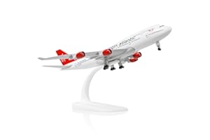 QIYUMOKE 1/300 VAA 747 Airplane model - Atlantic Die-cast Metal Airplane Model -Model Plane for Boeing 747 with Stand (8.3 inches Long) Gifts for Aviation Enthusiasts, Desktop Display Ornaments