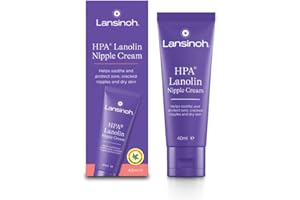 Lansinoh HPA Lanolin Nipple Cream for sore nipple & cracked skin, 100% natural single ingredient, breastfeeding essential, tasteless, odourless, hospital bag, moisturising, 40ml